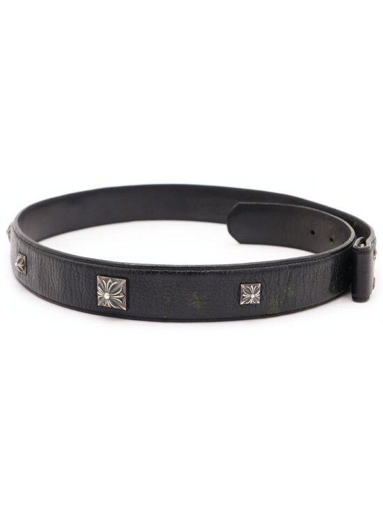 Chrome Hearts Zero Pyramid Studs Belt Strap Snap Button Black main image 5